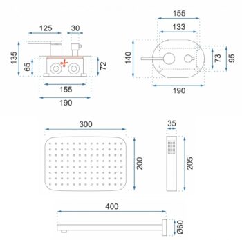 REA REA - Podomietkový sprchový set OVAL čierna BOX REA-P8467