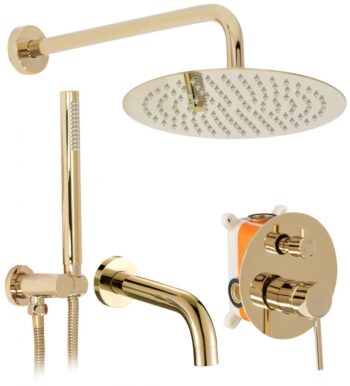 REA REA - Podomietkový vaňový a sprchový set Lungo zlatý + box REA-P4125