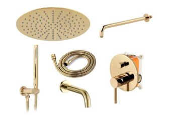 REA REA - Podomietkový vaňový a sprchový set Lungo zlatý + box REA-P4125