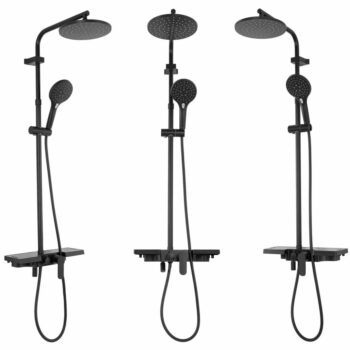 REA REA - Sprchový set s batériou 150mm SANTOS čierny REA-P8803