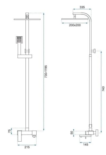 REA REA - Sprchový set s batériou 150mm s otočným výtokom Navaro REA-P0802