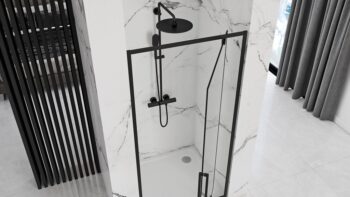 REA - SKLOPNÉ SPRCHOVÉ DVERE RAPID SWING 70 čierne REA-K6407