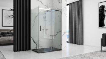 REA - Sprchová vanička Black Rock 90x120 čierna REA-K4580
