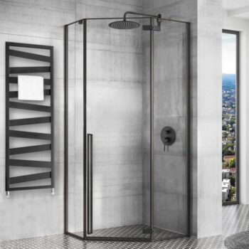 REA - Sprchovací kút Diamond 100x100 čierny matný REA-K5623