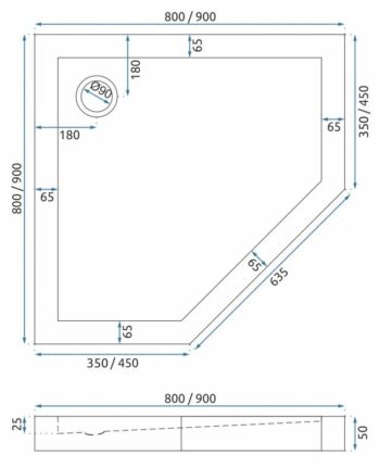 REA - Sprchovací kút Diamond 80x80 čierny matný REA-K6900