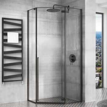 REA - Sprchovací kút Diamond 80x80 čierny matný REA-K6900