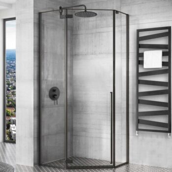 REA - Sprchovací kút Diamond 80x80 čierny matný REA-K6900