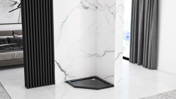 REA - Sprchovací kút Diamond 80x80 čierny matný REA-K6900