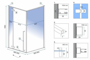 REA - Sprchový kút Fargo 90x90 čierny matný REA-K6318
