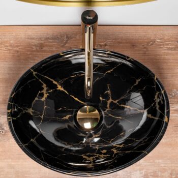 REA - UMÝVADLO NA DOSKU SOFIA BLACK MARBLE REA-U5611