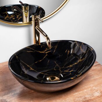 REA - UMÝVADLO NA DOSKU SOFIA BLACK MARBLE REA-U5611