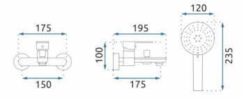 REA - Vaňová batéria 150mm Mayson čierna matná REA-B9634
