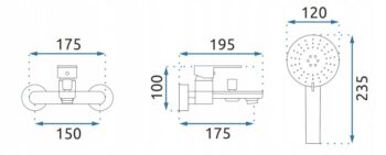 REA - Vaňová batéria 150mm Mayson zlatá REA-B5662
