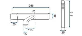 REA - Vaňová batéria 150mm Salto čiernozlatá REA-B6352