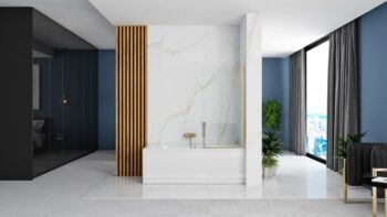 REA - Vaňová zástena Elegant 70 zlatá REA-W5600