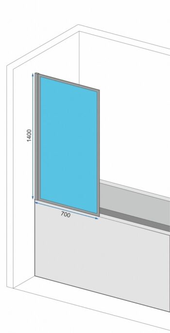 REA - Vaňová zástena Lagos-1 Fix 70 čierna REA-K4560