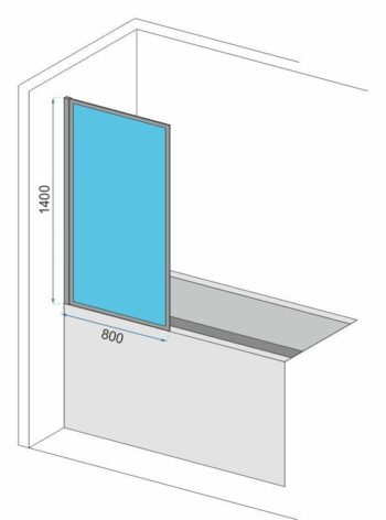 REA - Vaňová zástena Lagos-1 Fix 80 čierna REA-K4561