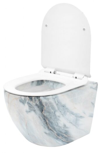 REA - Závesná WC misa vrátane sedátka Granit Shiny REA-C8002
