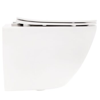 REA - Závesná WC misa vrátane sedátka Rimless Carlo Flat Mini biela REA-C2760