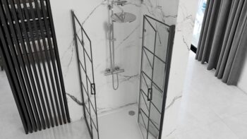 REA/S - Sprchovací kút Moliere dvere / dvere 90x100 BLACK MOLDD090100B