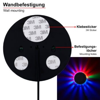RGB LED svetelné koleso - dekoratívne svetlo s hudobným senzorom
