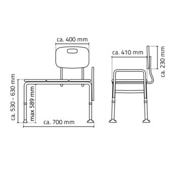 RIDDER - HANDICAP Lavica do vane, biela A0120101