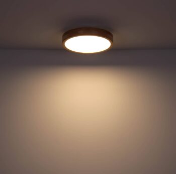 Rainer LED stropné svietidlo, Ø 40 cm, efekt dreva, kov, CCT