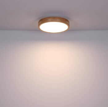 Rainer LED stropné svietidlo, Ø 40 cm, efekt dreva, kov, CCT