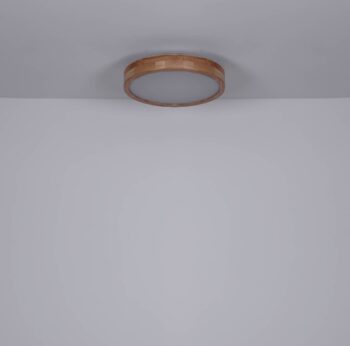 Rainer LED stropné svietidlo, Ø 40 cm, efekt dreva, kov, CCT