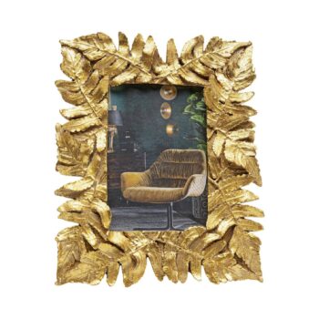 Rámček na obraz KARE Gold Leaves, 10 x 15 cm, zlatá farba
