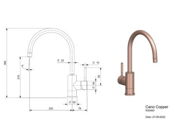 Reginox Reginox - Drezová batéria CANO COPPER, kartáčovaný nikel-meď R30493