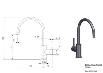 Reginox Reginox - Drezová batéria CANO, Gun Metal R30486