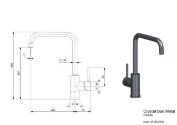 Reginox Reginox - Drezová batéria CRYSTAL GUN METAL, kartáčovaný nikel R30516