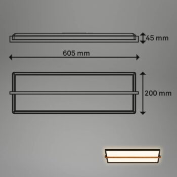 Remsa LED stropné svietidlo, 20x60,5 cm, plast, čierna