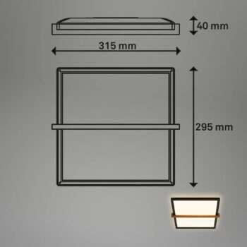 Remsa LED stropné svietidlo, 29x31,5 cm, plast, čierna