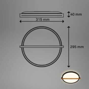 Remsa LED stropné svietidlo, Ø 30 cm, plast, čierna