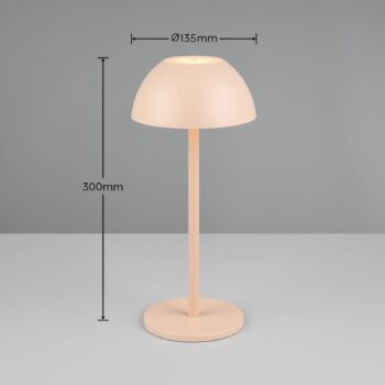 Ricardo LED dobíjacia stolová lampa, piesková, výška 30 cm, plast