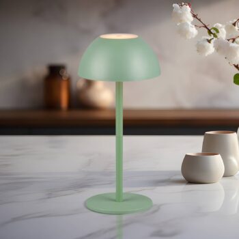Ricardo LED dobíjacia stolová lampa, zelená, výška 30 cm, plast