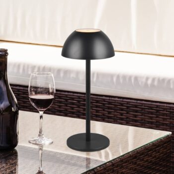 Ricardo LED stolná lampa s dobíjaním, čierna, výška 30 cm, plast