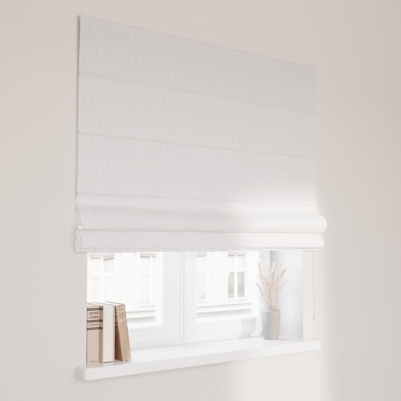 Rímska roleta Capri, béžové trojuholníky na krémovo-bielom podklade, Sunny, 143-94 Rímska roleta Capri, béžové trojuholníky na krémovo-bielom podklade, Sunny, 143-94