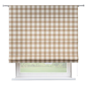 Rímska roleta Torino, béžovo-biele veľké káro, Quadro, 136-08