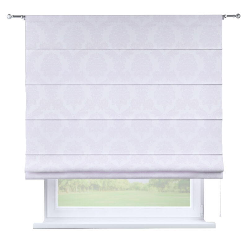 Rímska roleta Torino, biela tkanina s vytkaným ornamentom , Damasco, 613-00 Rímska roleta Torino, biela tkanina s vytkaným ornamentom , Damasco, 613-00