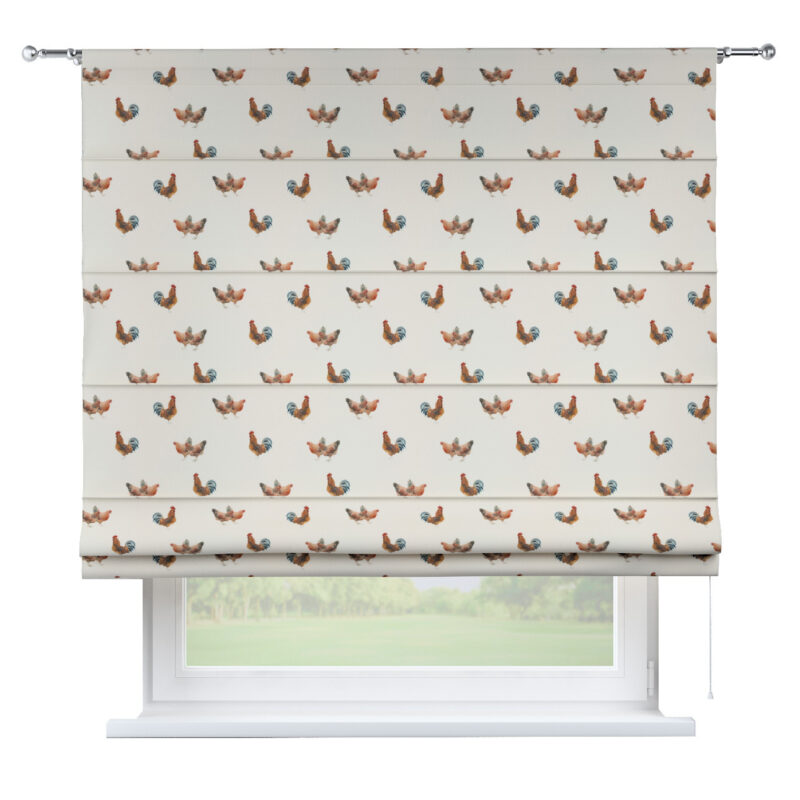 Rímska roleta Torino, hnedé kohúty na krémovom podklade, Flowers, 141-80 Rímska roleta Torino, hnedé kohúty na krémovom podklade, Flowers, 141-80