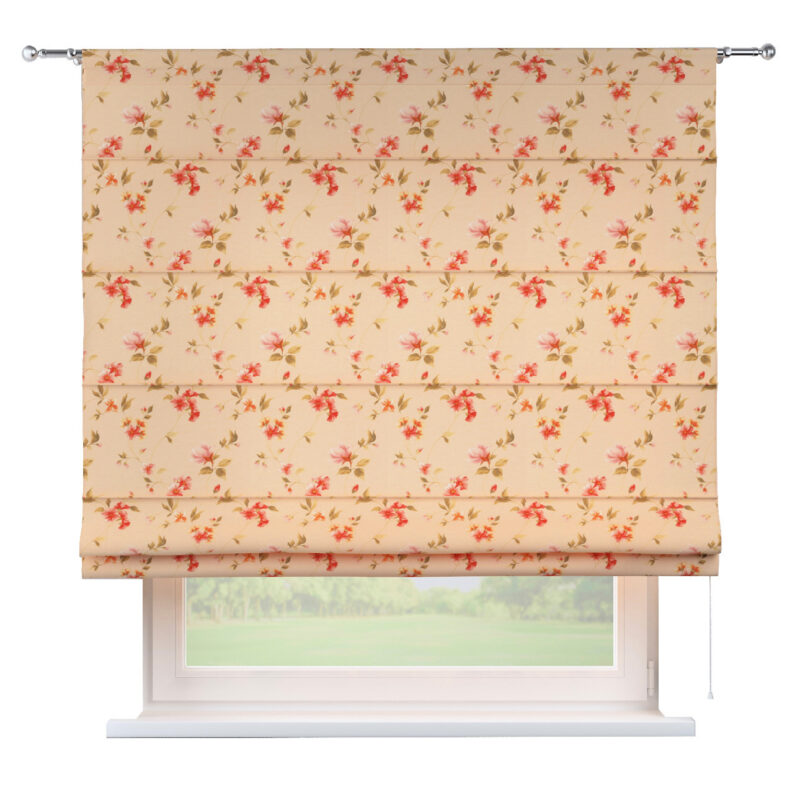 Rímska roleta Torino, jemané ružové kvety na svetlom ľanovom podklade, Londres, 143-88 Rímska roleta Torino, jemané ružové kvety na svetlom ľanovom podklade, Londres, 143-88