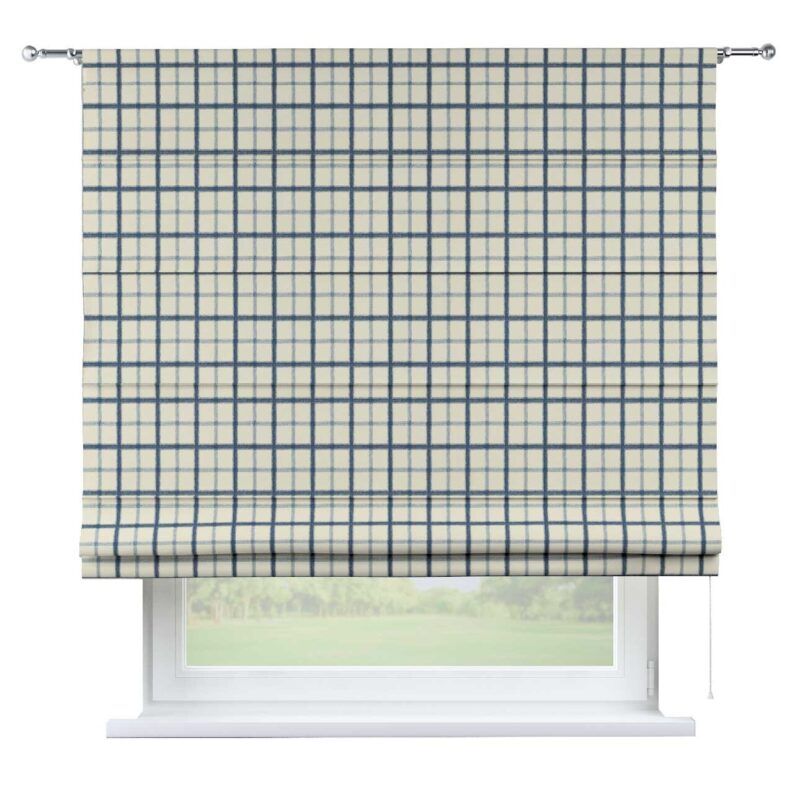 Rímska roleta Torino, modré káro na svetlobéžoom podklade, Avinon, 131-66 Rímska roleta Torino, modré káro na svetlobéžoom podklade, Avinon, 131-66