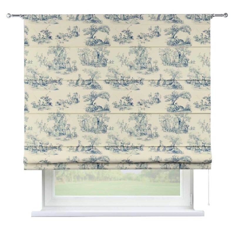Rímska roleta Torino, modrý vzor na svetlobéžovom podklade, Avinon, 132-66 Rímska roleta Torino, modrý vzor na svetlobéžovom podklade, Avinon, 132-66