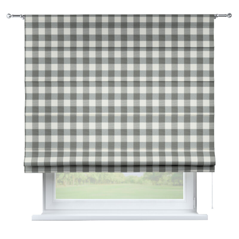 Rímska roleta Torino, sivo-biele veľké káro, Quadro, 136-13 Rímska roleta Torino, sivo-biele veľké káro, Quadro, 136-13