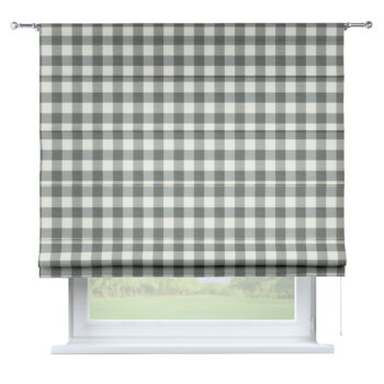 Rímska roleta Torino, sivo-biele veľké káro, Quadro, 136-13