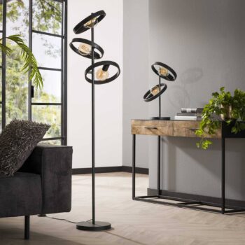 Ringelbach stojacia lampa, 3 svetlá, antracit, kov, E27