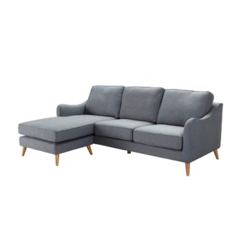 Rohová pohovka Venuste denim blue/brown, 227 x 160/88 x 90 cm